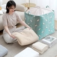 thumbnail image 1 of Cloth Storage Basket Foldable Drawstring Closure Bag for Clothes, Quilts, Blankets, and Pillows | Collapsible Laundry and Toy Organizer with Beam Closure | Home Closet, Travel, Dorm,, 1 of 7
