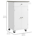 thumbnail image 3 of HOMCOM Kitchen Cart, Small Kitchen Island, Stainless Steel Utility Trolley, 3 of 10