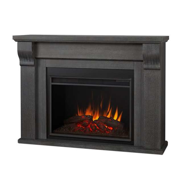 Real Flame Foyer Électrique Grand Blanc en Gris Antique