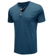 thumbnail image 3 of Matoen Men Short-Sleeve Beefy Muscle Basic Solid Pure Color Blouse Tee Shirt Top, 3 of 5