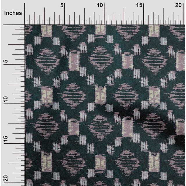 oneOone Cotton Poplin Fabric Geometric Kasuri Printed Craft Fabric BTY 42 Inch Wide