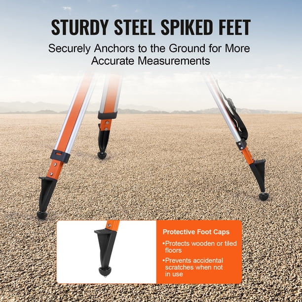 Multi-Function Adjustable Magnetic Laser Level Mount With 1/4"-20 & 5/8"-11 Threads, Telescoping Stabilizing Legs For Construction & Alignment