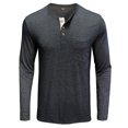 thumbnail image 1 of CEHVOM Men Long-Sleeve Beefy Muscle Basic Solid Pure Color Blouse Tee Shirt Top, 1 of 5