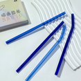 thumbnail image 2 of Straight Bend Glass Straws Set Lightweight Smooth Edge Straws for Tea Coffee Shop Dorm Homes, 2 of 5