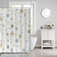 thumbnail image 1 of Waterproof Plastic Shower Curtain With Hooks Fish Pattern And Blue Flower Pattern Shower Curtain Suitable For Bathroom Decoration And Room Decoration, 1 of 6