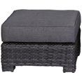 thumbnail image 1 of Bora Bora Two-Tone Wicker Rattan Ottoman in Charcoal Cushion, 1 of 2