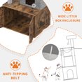 thumbnail image 3 of Kojooin 2-in-1 Cat Tree with Hidden Litter Box Enclosure, Multi-Level Cat Tower with Scratching Post, Hammock and Condo, 3 of 8
