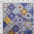 thumbnail image 3 of oneOone Georgette Viscose Royal Blue Fabric Abstract Traditional Craft Projects Decor Fabric Printed By The Yard 42 Inch Wide, 3 of 4