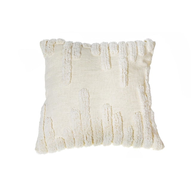 Coussin Ivoire en Coton Slub Vitesse 18 X 18 - Ensemble de 2 avec Coussins Décoratifs Carrés Ivoire Présentant des Rayures Texturées Tuftées Verticales en Tissu de Coton Slub, Mesurant 18 par 18 Pouces, Idéal comme Coussins d'Accent Décoratifs pour Canapés, Lits Ou Chaises, Convient Aussi pour Ajouter un Confort tactile aux Espaces de Vie.