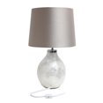 thumbnail image 3 of Lampe de table Simple Designs 1 lumière nacrée avec abat-jour en tissu, 3 of 5