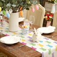 thumbnail image 2 of Easter Table Runner 13 x 48 Inch, Colorful Bunny Decorative Rustic Holiday Spring Table Decoration for Kitchen Dinning, Indoor Outdoor Dinner Party Décor GT086-48, 2 of 5