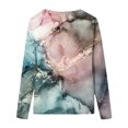 thumbnail image 4 of CEHVOM Femmes Dames Col Rond Hauts Amples T-Shirts Décontractés à Imprimé Blouse à Manches Longues Liquidation, 4 of 5