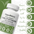 thumbnail image 2 of Glutathione 725mg Per Capsule OrganiMAXX L-Glutathione One A Day capsules. Glutathione Supplements for Antioxidant And Detox Support., 2 of 7