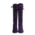 thumbnail image 4 of Bottes Rétro Mi-Mollet pour Femmes, Mode Décontractée Vintage, Talon Protecteur pour Gazon, Lacées, Funky, à Lacets, Talons Épais, 4 of 9