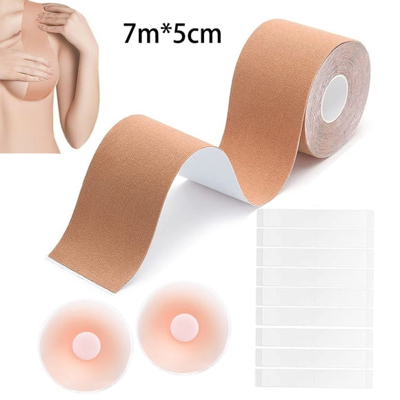 Jinsinto Boob Tape, Breast Lift Tape, BoobyTape for Breast Lift A-E Cup, Self-Adhesive Bra Tape, Body Tape Chest Support for Any Size Cup, Push Up in All Dress