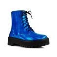 thumbnail image 1 of Unique Bargains Women's Round Toe Platform Lace Up Combat Ankle Boots, 1 of 7
