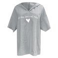 thumbnail image 4 of Mode Femme Décontractée Manches Courtes Col en V Imprimé Lettre T-Shirt Blouse, 4 of 5