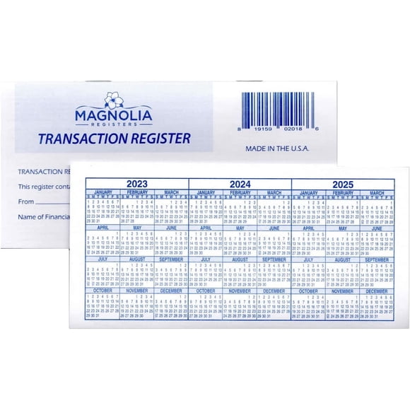 GFDYREE Magnolia Registers 12 Check Registers, 2023-2024-2025, for Personal Checkbook Ledger Transaction Registers Log for Personal or Business Bank Checking Account, Saving Account, Deposit