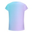 thumbnail image 5 of Pompotops Femmes Décontracté Dégradé Couleur Manches Courtes T-Shirt Tunique Chemisier Tops, 5 of 5