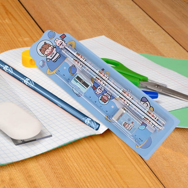 PEONAVET Plastic s Stationery Box Five Piece Set Of Stationery Set for The Of The School Season Elementary School Students Learning Supplies Kindergarten Prizes 's