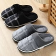 thumbnail image 4 of Kcodviy Men Winter Home Cotton Extra Wide Slippers for Men with Feet Slides Christmas Antlers Print Massage Slippers for Men Thermal Slippers Casual Home Sneaker Slippers for Men Shoes, 4 of 8
