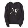 thumbnail image 1 of Lolmot Couple Print Plus Velvet Long Sleeve Round Neck Pullover Sweatshirt Top (UNISEX), 1 of 6