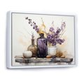 thumbnail image 2 of Designart Large Minimalism framed wall Art, violet Beige Minimalism Balance And Contrast , Minimalism framed wall art decor, Purple Modern White Framed Wall Art, White Color Frame, 2 of 5