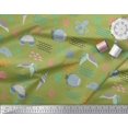 thumbnail image 3 of Soimoi Green Velvet Fabric Crab & Tortoise Ocean Decor Fabric Printed Yard 60 Inch Wide, 3 of 3