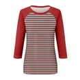 thumbnail image 4 of QIPOPIQ Hauts pour Femmes à Manches 3/4 d'Été Chemises Rayées Trois Quarts Chic Décontracté Tuniques Imprimées Hauts Blouses pour Femmes Liquidation, 4 of 5