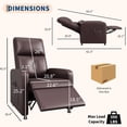 thumbnail image 2 of Electric Power Recliner Chair, Adjustable Back PU Leather Single Sofa with USB Port and Side Pockets for Living Room Theater, 2 of 8