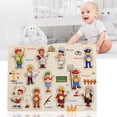 thumbnail image 2 of Jindong Kids Wooden Peg Puzzles Set with Alphabet Numbers Fruits Animals and Vehicles, 2 of 9