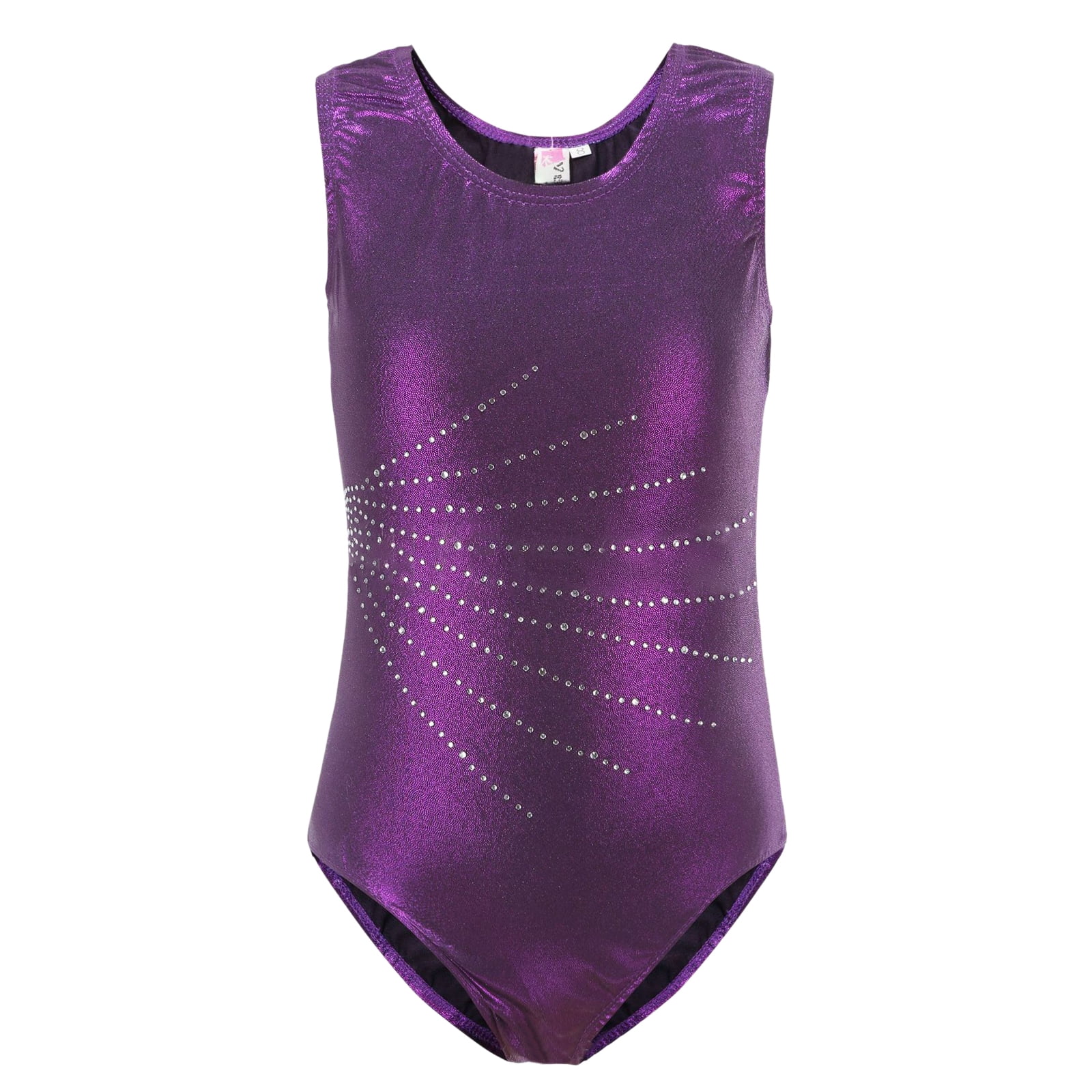 Gymnastics Leotards For Girls Sleeveless Round Neck Dance Clothes Diamond Bodysuit For Gymnastics Dancing