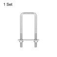 thumbnail image 3 of Unique Bargains Square U-Bolts, 1 Pack 42mm Inner Width 120mm Length M8 W Nuts and Plate, 3 of 5