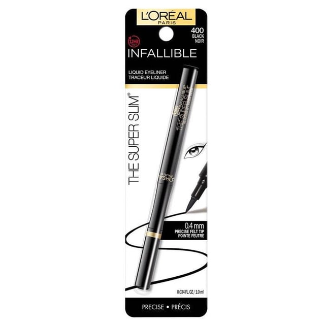 L'Oreal Paris Super Slim Liquid Eyeliner by infallible, 12H Wear and Quick Dry Formula with Smooth and Smudge-Free Application, Black, 1 ml