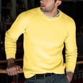 thumbnail image 2 of UVEASISHA Men's Solid Ribbed Knit Sweater Fall Winter Casual Regular Fit Pullover Tops Knitted Round Neck Raglan Sleeve Jumpers Cozy Sweaters for Men 2025 Clearance Sales Today Yellow XL, 2 of 7