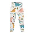 thumbnail image 4 of Pyjama pour Garçons, Imprimé Dinosaure, Col Rond, Manches Longues, Haut et Pantalon, Ensemble de Pyjama 2 Pcs pour le Printemps et l'Automne, Pyjamas pour Enfants, Beige, 8 Ans-9 Ans, 4 of 5