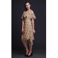thumbnail image 2 of Bimba Orange Geometric Printed Womens Cold Shoulder Tunic Party Round Neck Shift Dress - Medium, 2 of 6