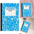 thumbnail image 2 of ZTTD 1 Pack Composition Notebook, Wide Ruled Composition Notebook, 5.51" x 8.27", 30 Sheets(60 Pages) per Comp Book, Blue Marble Notebooks for Office Supplies, Wide Ruled Notebook(Style8-Blue), 2 of 8
