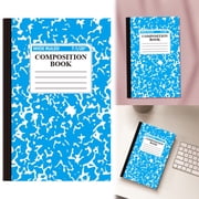 Composition Notebooks, 5-1/2 x 8-1/4 Inch Office Journals, Composition Notebook College Ruled, Wide Ruled Paper, Marble Covers, 30 Sheets per Book, Black, 5.51x8.27"