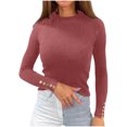 thumbnail image 1 of Pisexur Pull Col Roulé pour Femmes Couleur Unie Pulls Courts pour Femmes Tunique Pull Tricoté pour Femmes Décontracté Manches Longues Pulls d'Automne Pull Col Rond Hauts, 1 of 5