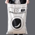 thumbnail image 3 of ziyahi Sac de Rangement à Cordon en Coton et Lin Salon Chambre Réutilisable Pochette à Cordon en Coton et Lin Grande Capacité Bagage Cargo Jouets Organisateur Type 4, 3 of 7