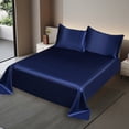 thumbnail image 2 of Ohufall Queen Bed Sheet Set 3 Piece Ice Silk Bed Sheets Solid Color Summer Cooling For Home, 2 of 4