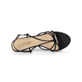 thumbnail image 4 of BLISSFUL STEP Women's Shoes Strappy Slingback Kitten Heel Sandals Black 6, 4 of 8