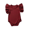 thumbnail image 1 of MIASHUI Baby Clothes Baby Boys Girls Solid Ruffle Romper Bodysuit Clothes Outfits,Red,0-6 Months, 1 of 4