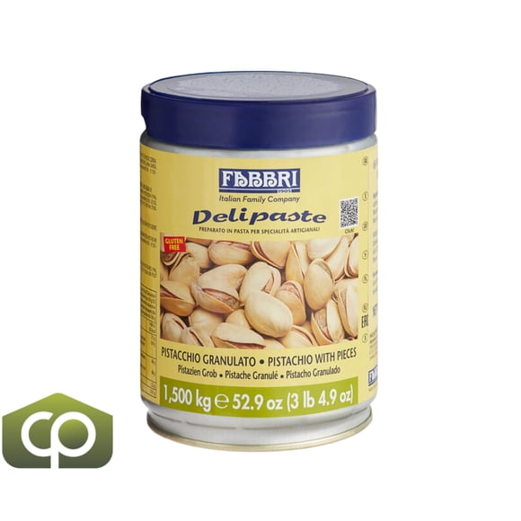 Fabbri Delipaste Pistache avec Morceaux Pâte Aromatisante, Base Professionnelle de Gelato Italien et de Pâtisserie, Boîte de 1,5 kg (1500 g)