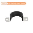 thumbnail image 4 of Unique Bargains 22Pack 1-1/2' Cable Clamp U Shape Stainless Steel Rubber Cushioned Pipe Strap, 4 of 5
