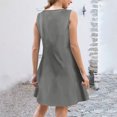 thumbnail image 4 of Ovzne Robes pour Femmes Robe pour Femme Robe de Printemps et d'Été pour Femmes Vacances Boutonnée Col en V à Bretelles Robe Haut Robe de Vacances Imprimée Liquidation, 4 of 6