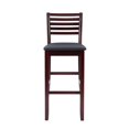 thumbnail image 3 of Linon Triena Ladder Back Faux Leather Seat 31" Bar Stool in Merlot Wood, 3 of 14