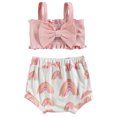 thumbnail image 1 of Xingqing 2PCS Bébé Baby Filles Couleur Unie Débardeurs avec Imprimé Triangle Short, 1 of 9