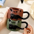 thumbnail image 4 of Binwennn Rabbit Tumbler Set Vacuum Insulated Mug Ceramic Tumbler Set for Kitchen Cat Cat Stacked Cup Cute Stackable Coffee Mugs Ceramic Coffee Mugs With Spoon Funny Animal Cups Gi Ft S For Catlovers, 4 of 5